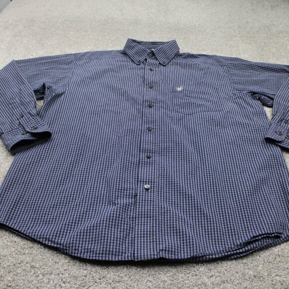Ariat Pro Series Shirt Mens Large Blue Cotton/Polyester Blend L/S Button Down - Picture 2 of 13